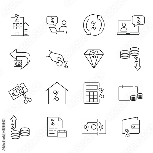 tax icons set. tax pack symbol vector elements for infographic web