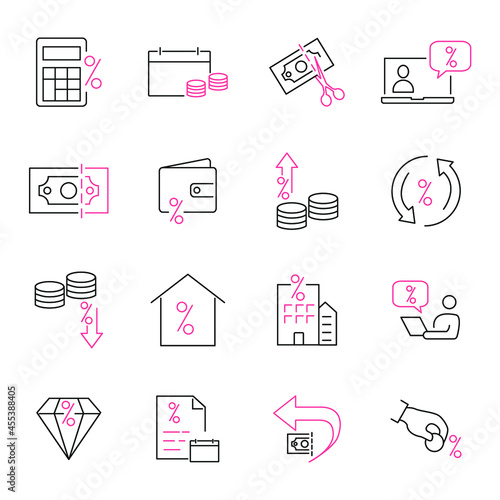 tax icons set. tax pack symbol vector elements for infographic web