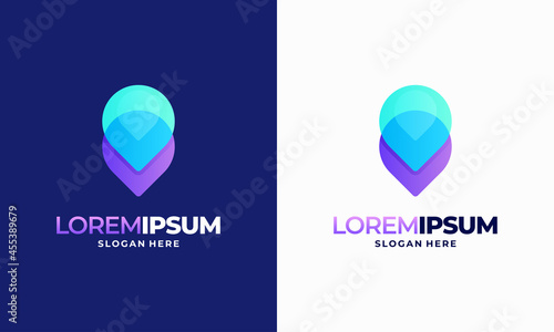 Modern pin point logo designs vector, Pointer Navigation logo template icon symbol