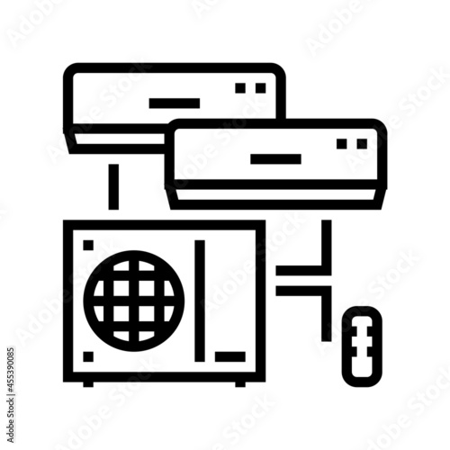 split system line icon vector. split system sign. isolated contour symbol black illustration