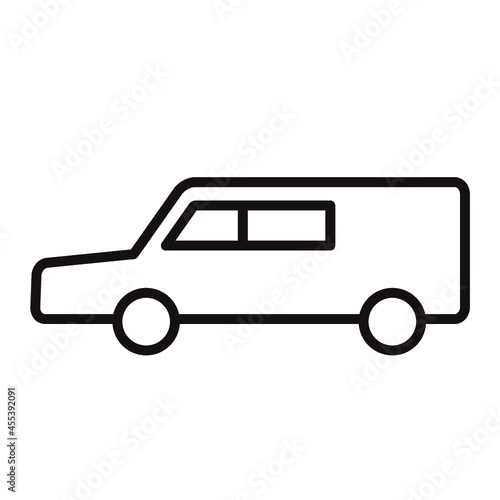 霊柩車のシンプルなアイコン/線画
