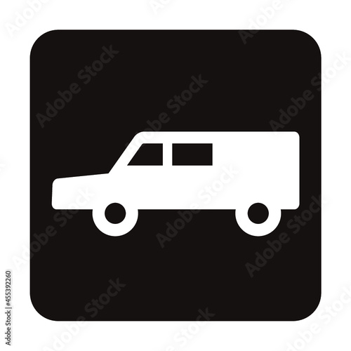 霊柩車のシンプルなアイコン/白ヌキ