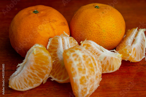 tangerines on a table photo