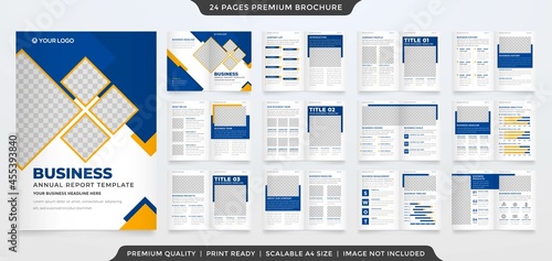 a4 bifold brochure editable layout template with minimalist and abstract style use for business annual report and company profile