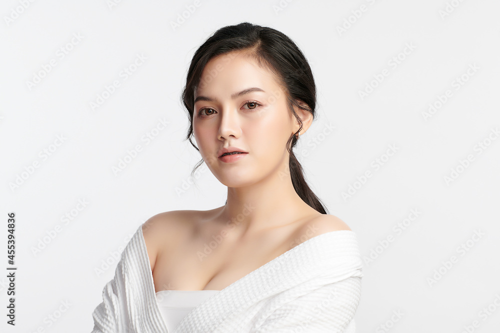 Beautiful young asian woman with clean fresh skin on white background, Face care, Facial treatment, Cosmetology, beauty and spa, Asian women portrait. Beautiful young asian woman with clean fresh skin on white background, Face care, Facial treatment, Cosmetology, beauty and spa, Asian women portrait.
