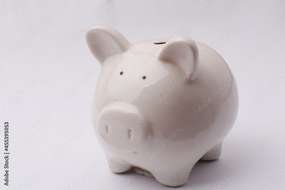 Piggy bank piggybank over white background, investment concept