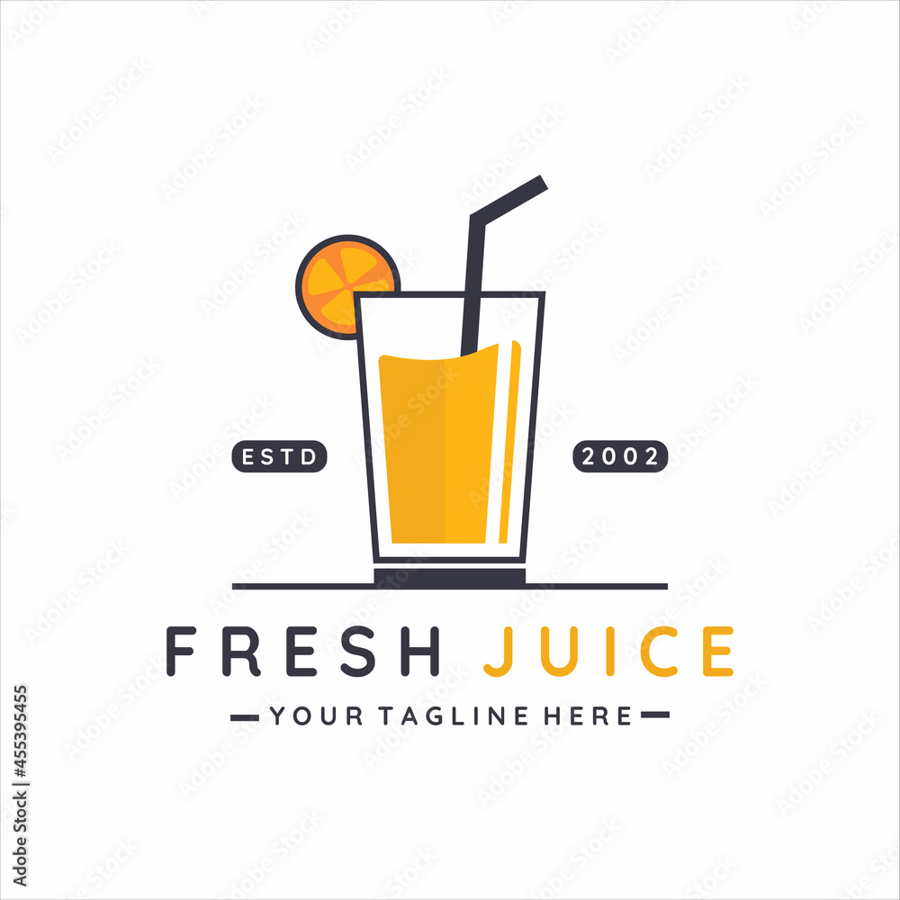 fresh juice logo vector illustration template icon design. smoothie orange drink beverage icon logo concept for business bar or cafe fresh juice logo vector illustration template icon design. smoothie orange drink beverage icon logo concept for business bar or cafe