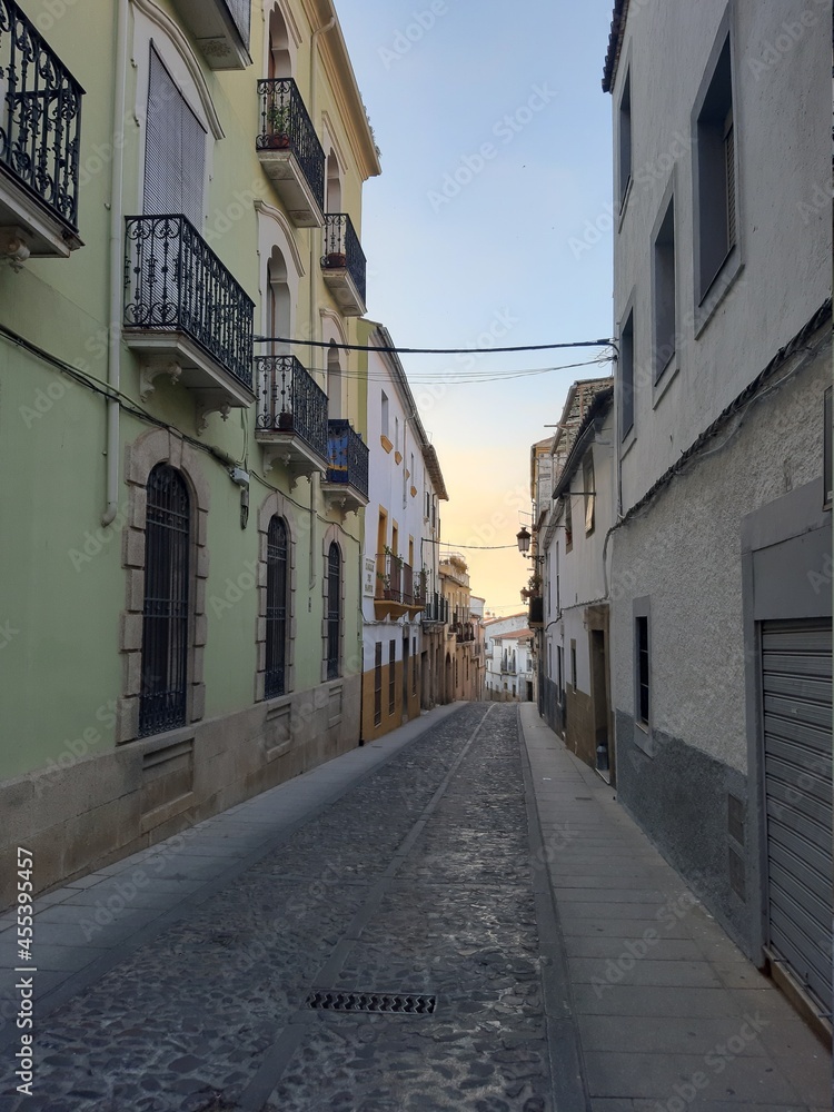 narrow street in european town 