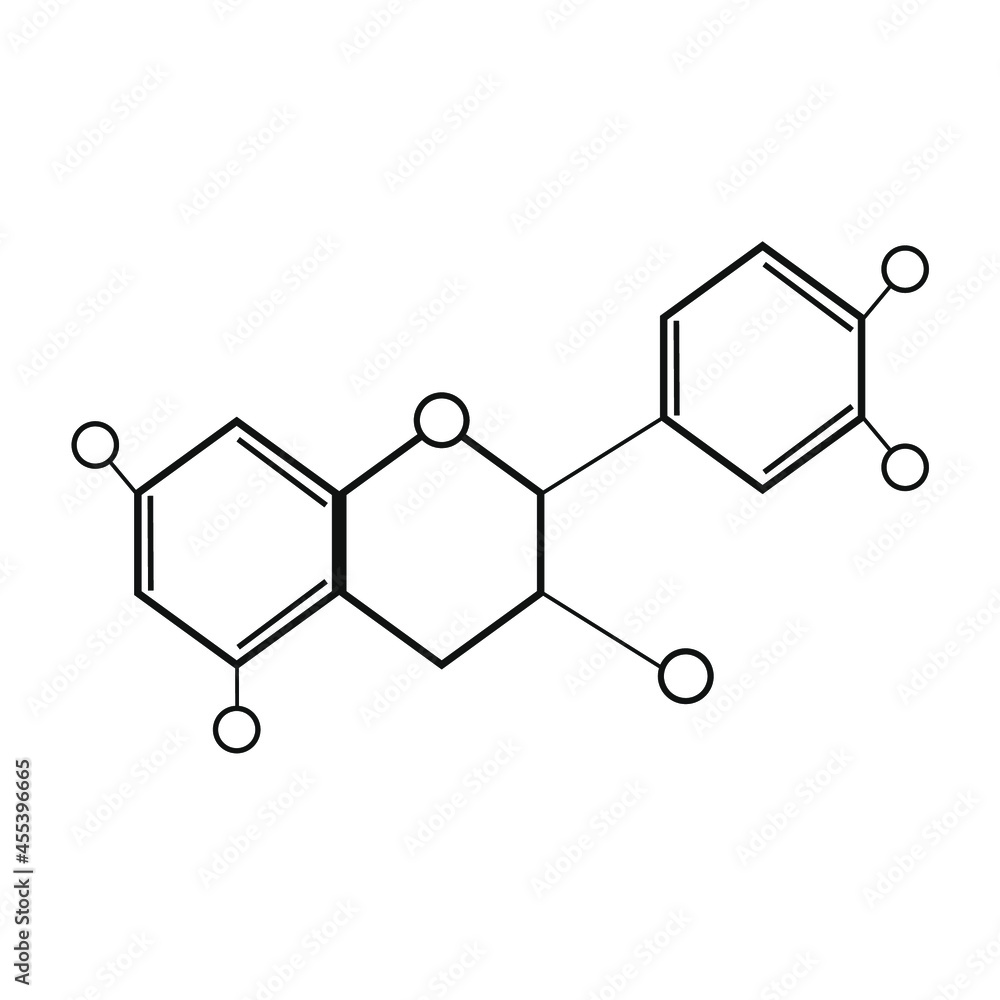 three hexagons attached by a circle and connected by a line