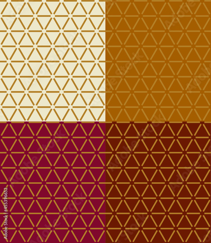 Seamless pattern of geometric line with 4 differents background