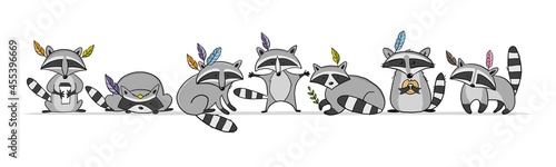 Racoons Family. Funny Characters for your design