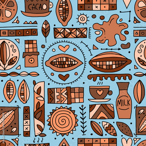 Chocolate background, seamless pattern for your design