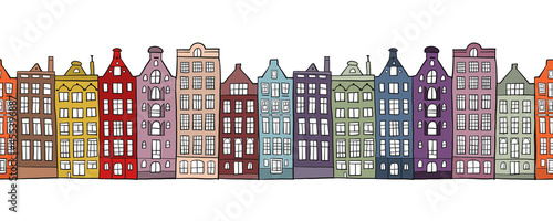 Architectural cityscape background. Seamless Pattern for your design