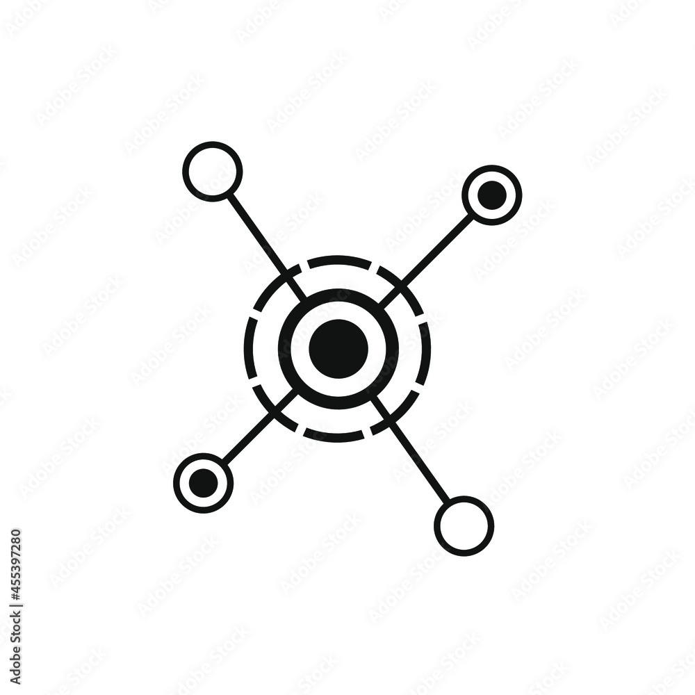 molecule icon and dotted circle in the middle molecule icon and dotted circle in the middle
