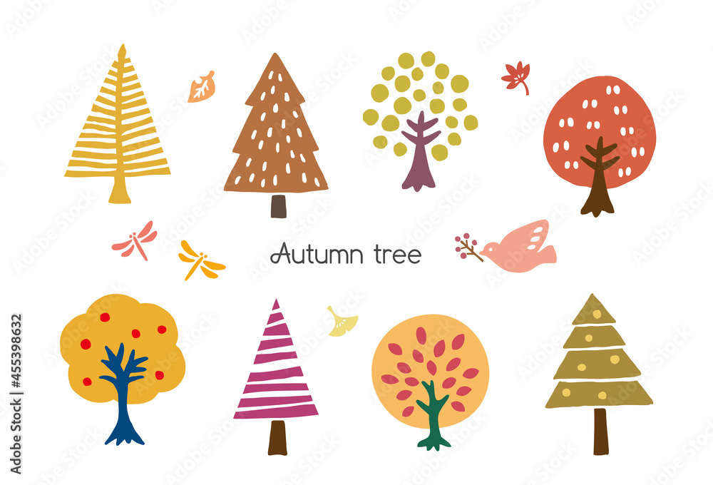 紅葉 樹 かわいいベクターイラスト Stock Vector Adobe Stock