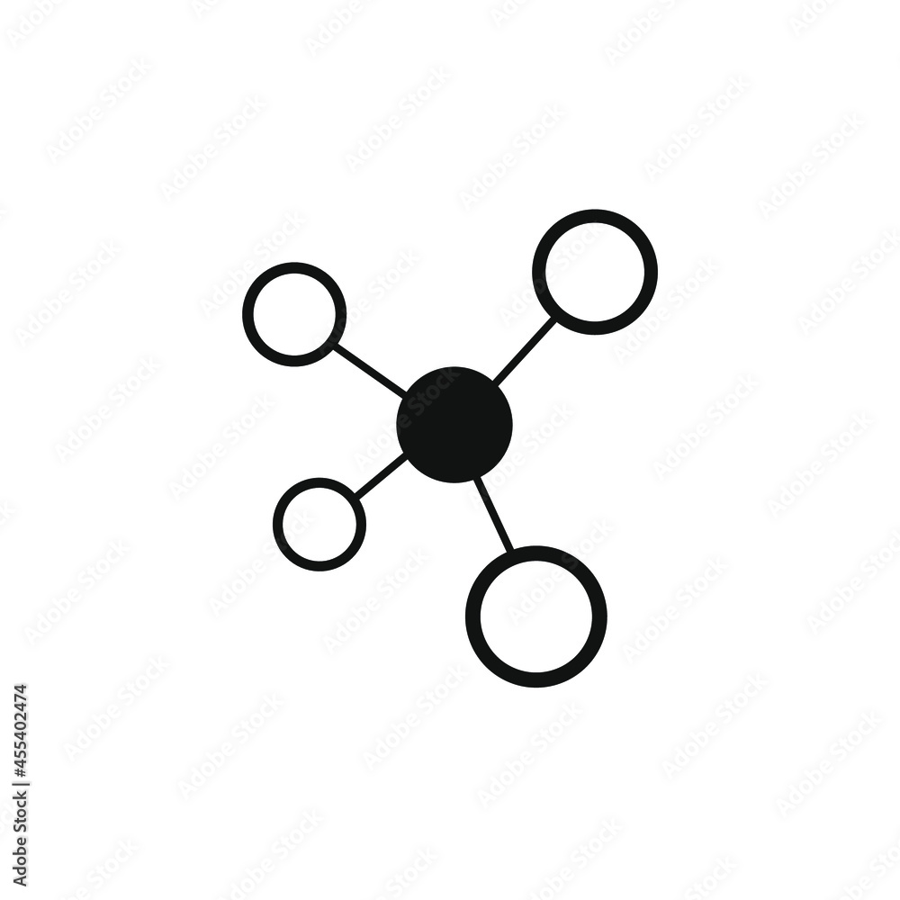 black circle and black outline linked on line black circle and black outline linked on line