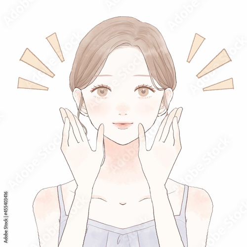 口コミをする女性