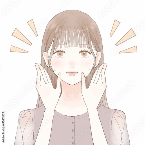 口コミをする女性