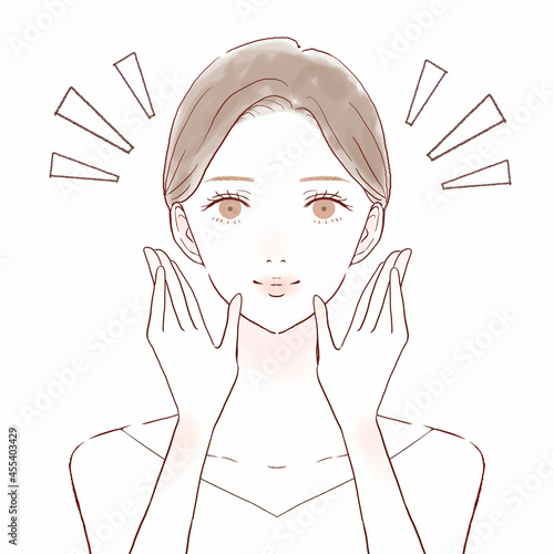 口コミをする女性