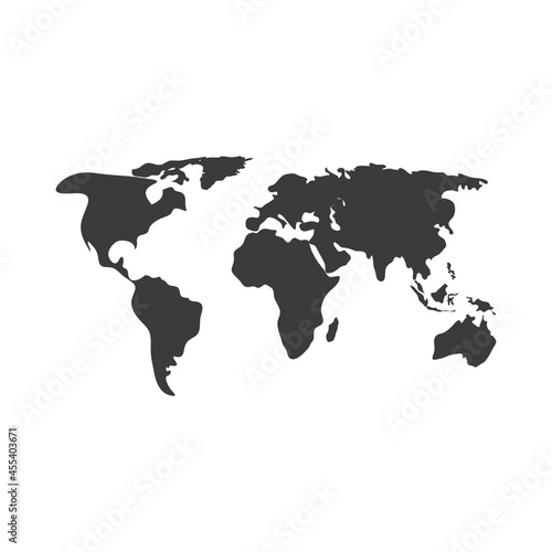 silhouette of world map