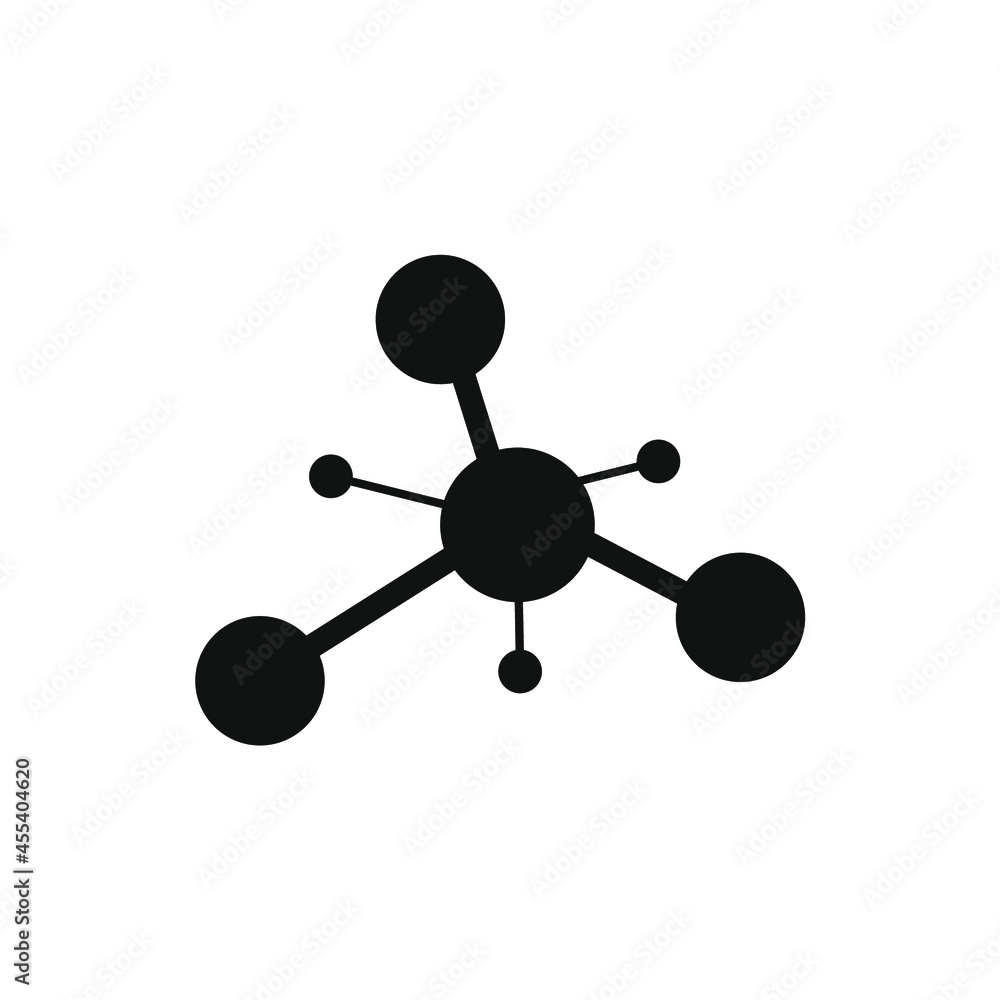 several small and large dark circles linked by lines several small and large dark circles linked by lines