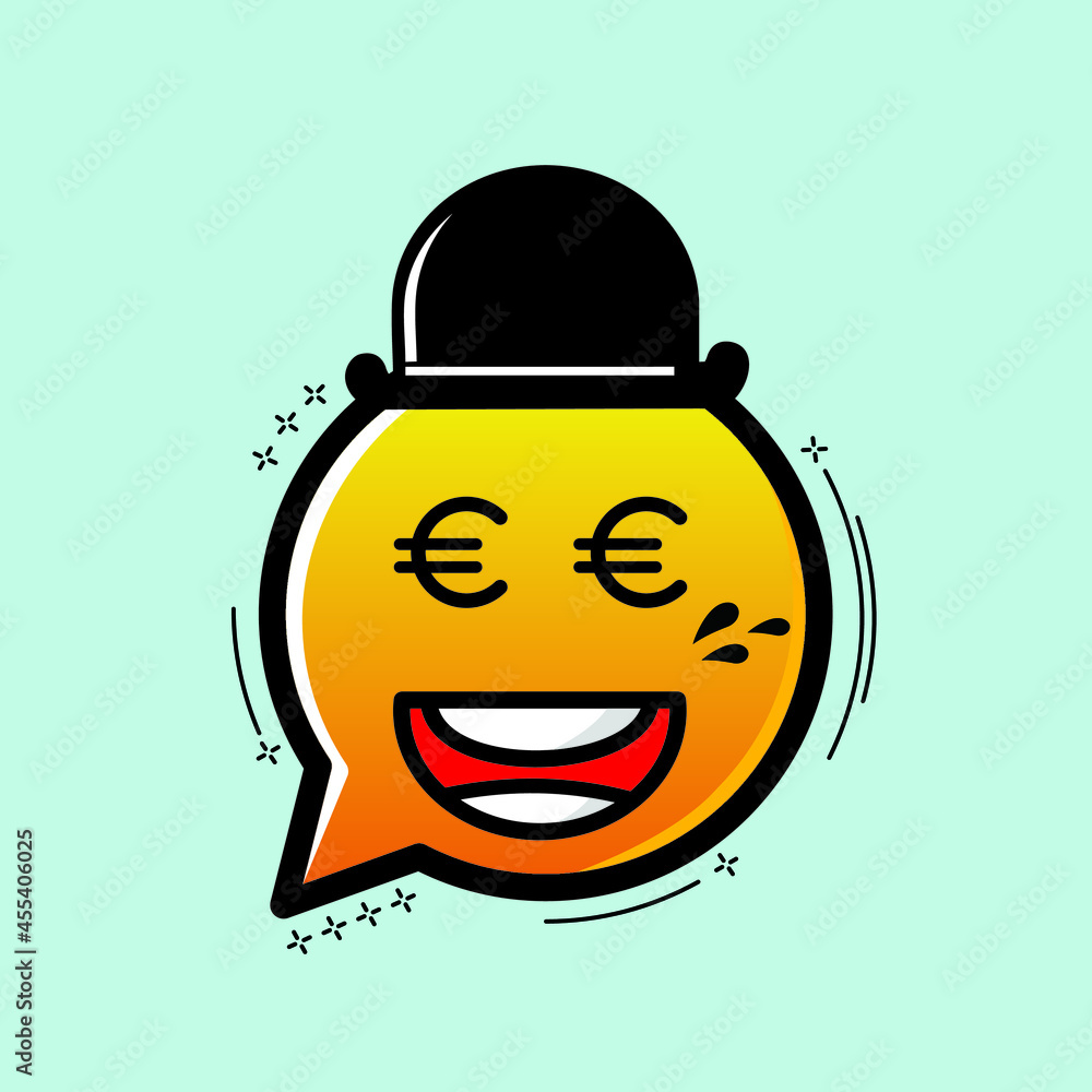 Smiley face emoticons with hat and euro money Smiley face emoticons with hat and euro money