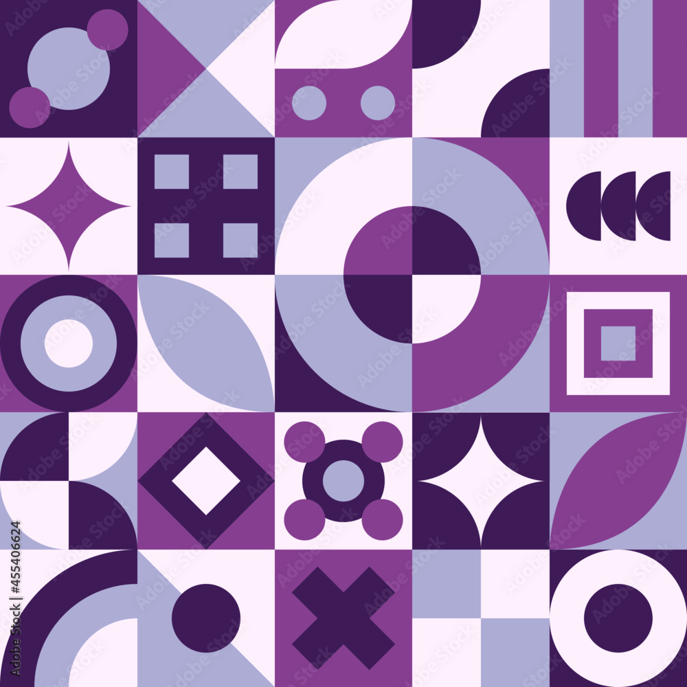 Color Vector Graphic of Neo Geo Design. Purple White Blue Theme. Geometric Pattern. Good for Blanket, Flyer, Pillow Case, Handkerchief, Bed Sheet, Curtain, Texture, Textile, Form, Card