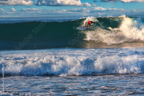 Surfing in the Rincon Classic surfing contest 2015