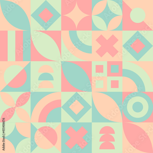 Vector Graphic of Neo Geo Design with Vintage Color Theme. Abstract Geometric Seamless Pattern. Good for Blanket, Flyer, Pillow Case, Handkerchief, Bed Sheet, Curtain, Texture, Textile, etc
