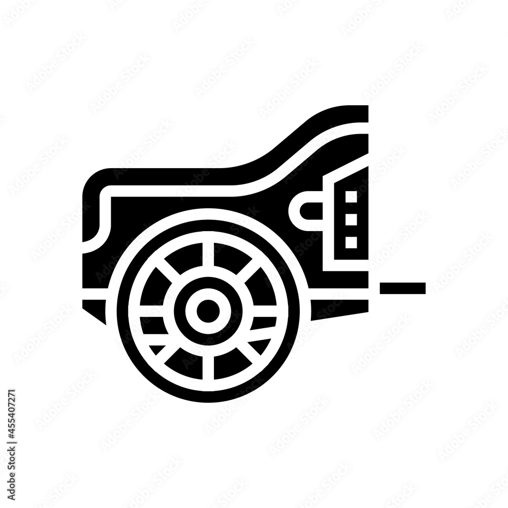 chariot ancient greece glyph icon vector. chariot ancient greece sign. isolated contour symbol black illustration