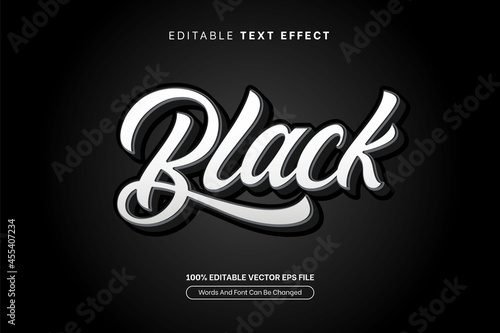 Black 3D Style Editable Text Effect, Editable Font Style Theme