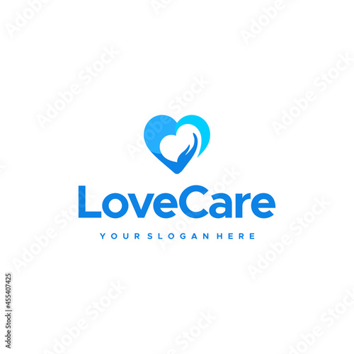 modern LoveCare hand heart abstract logo design  photo