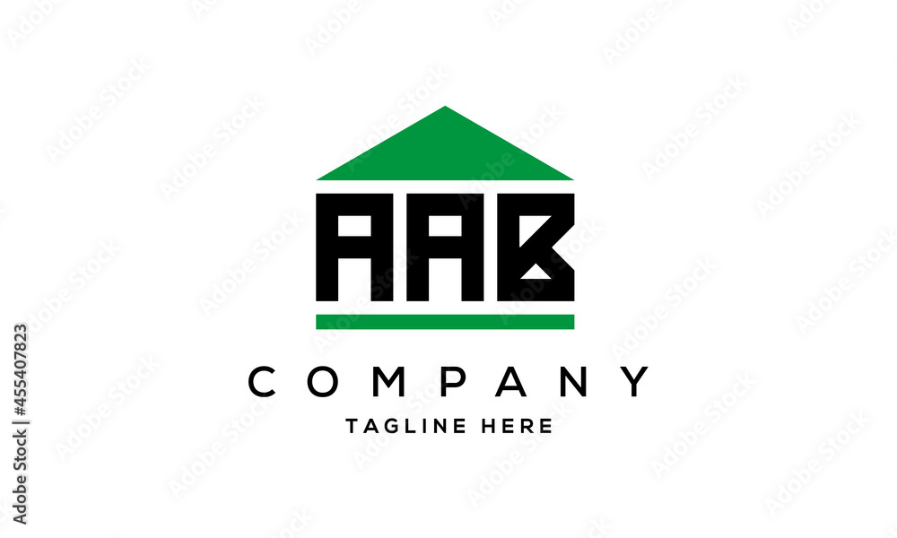 Fototapeta premium AAB three letter house for real estate logo design