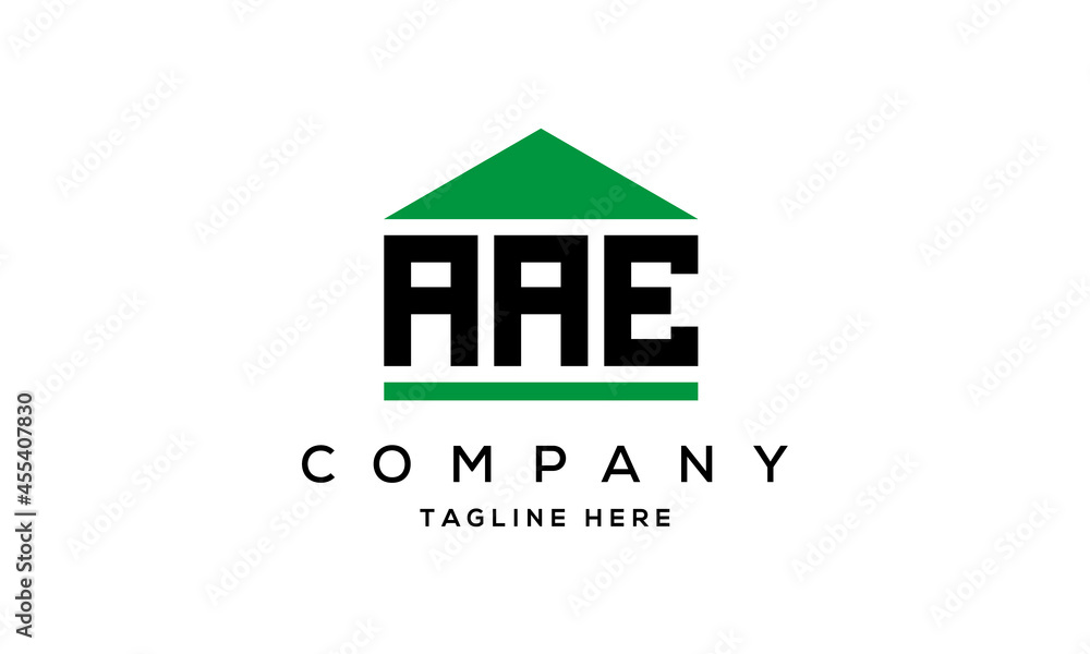AAE three letter house for real estate logo design