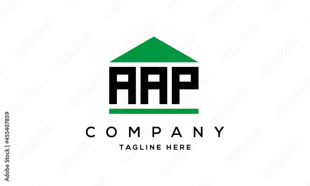 AAP three letter house for real estate logo design AAP three letter house for real estate logo design