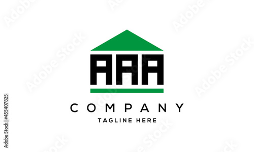 AAA three letter house for real estate logo design