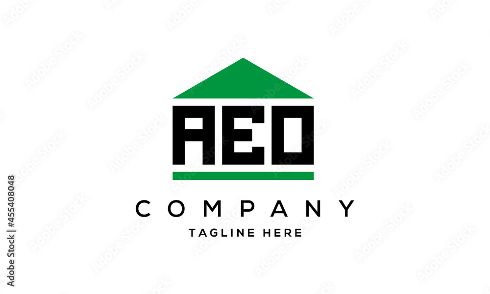 AEO three letter house for real estate logo design