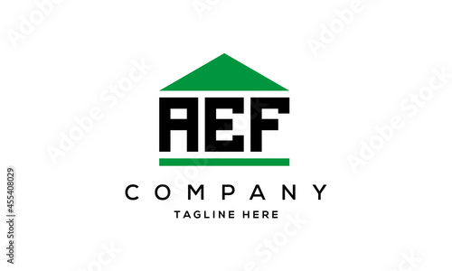 AEF three letter house for real estate logo design