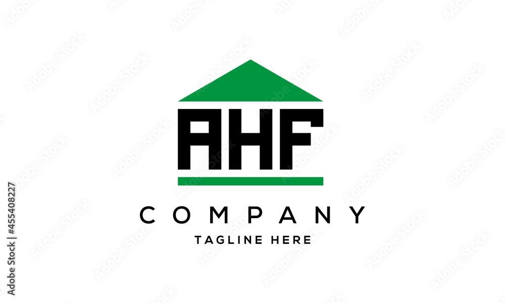 AHF three letter house for real estate logo design