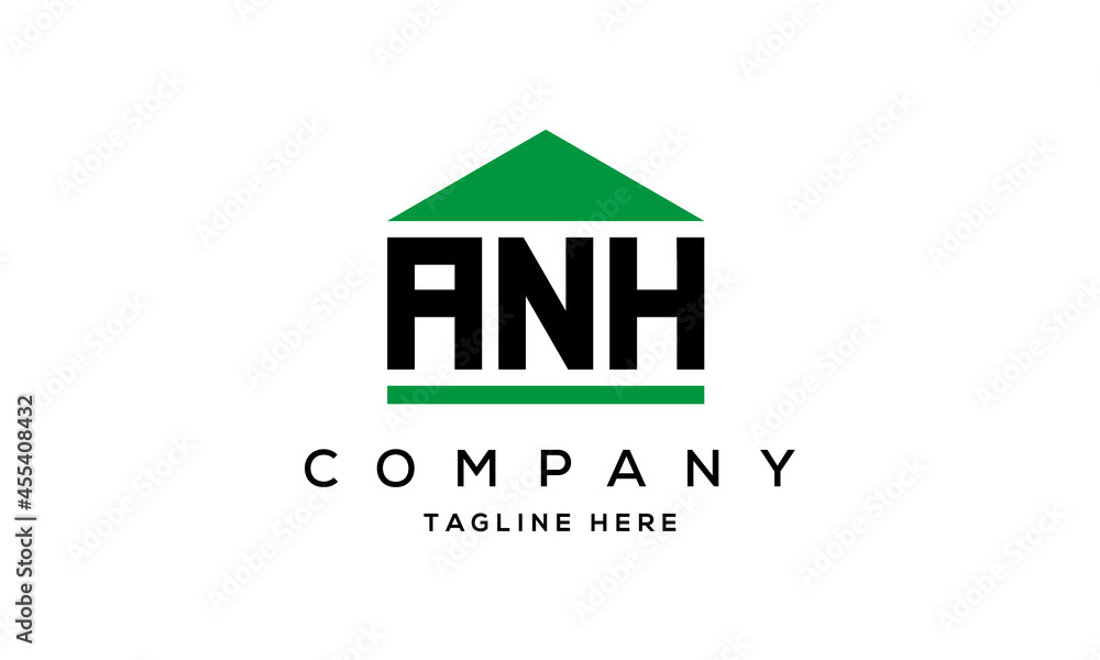 ANH three letter house for real estate logo design ANH three letter house for real estate logo design