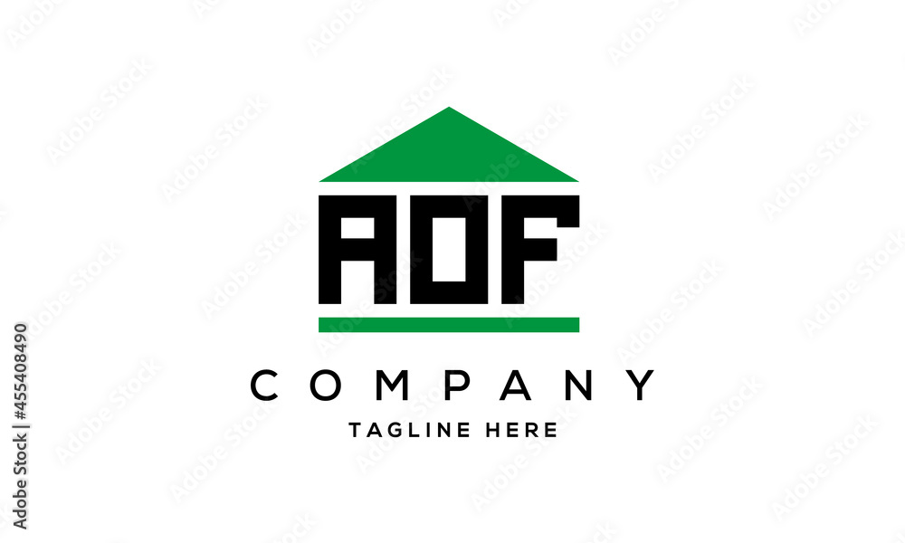 Fototapeta premium AOF three letter house for real estate logo design