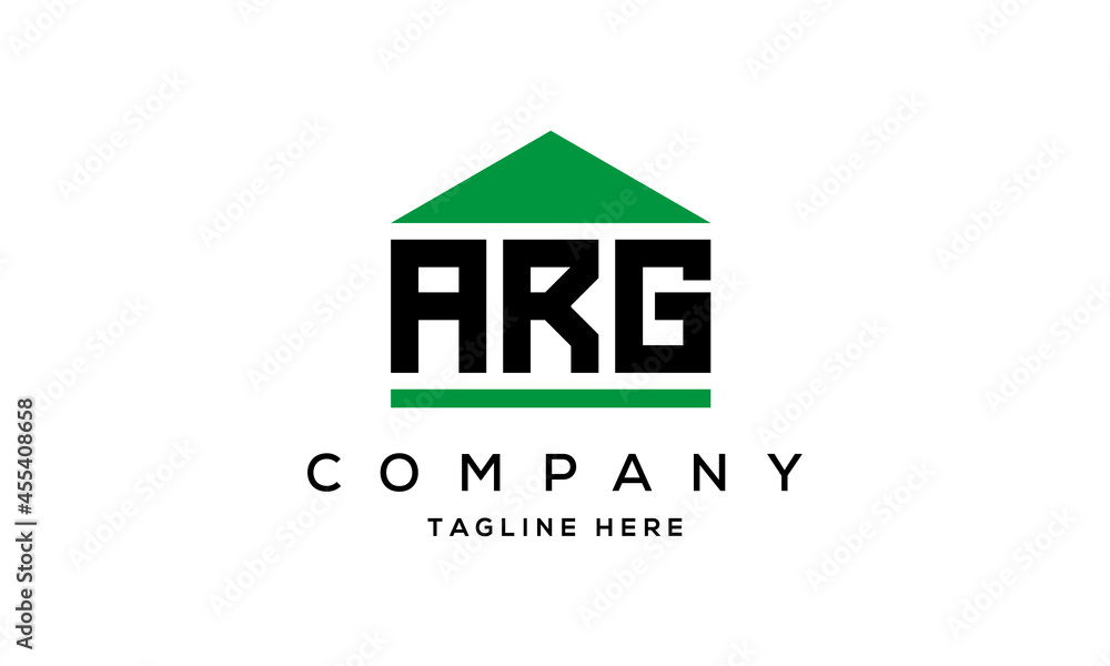 ARG three letter house for real estate logo design