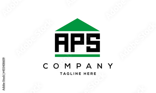 APS three letter house for real estate logo design