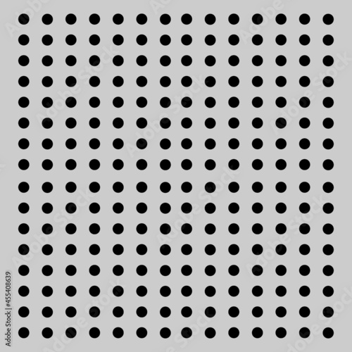 Peg board with square holes. Grey peg board perforated texture background for working bench tools. Vector illustration.