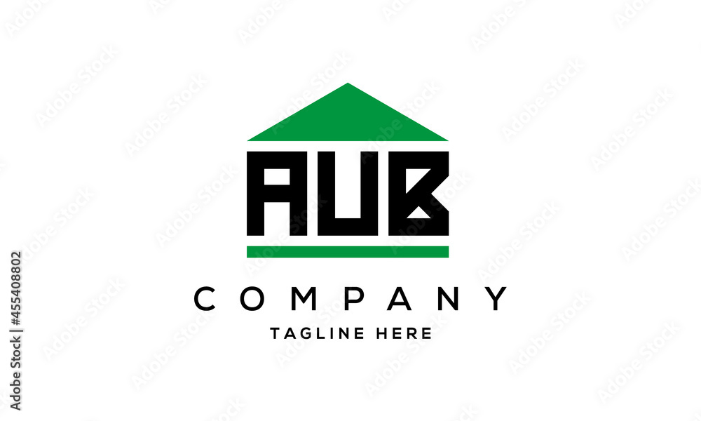 Fototapeta premium AUB three letters house for real estate logo design