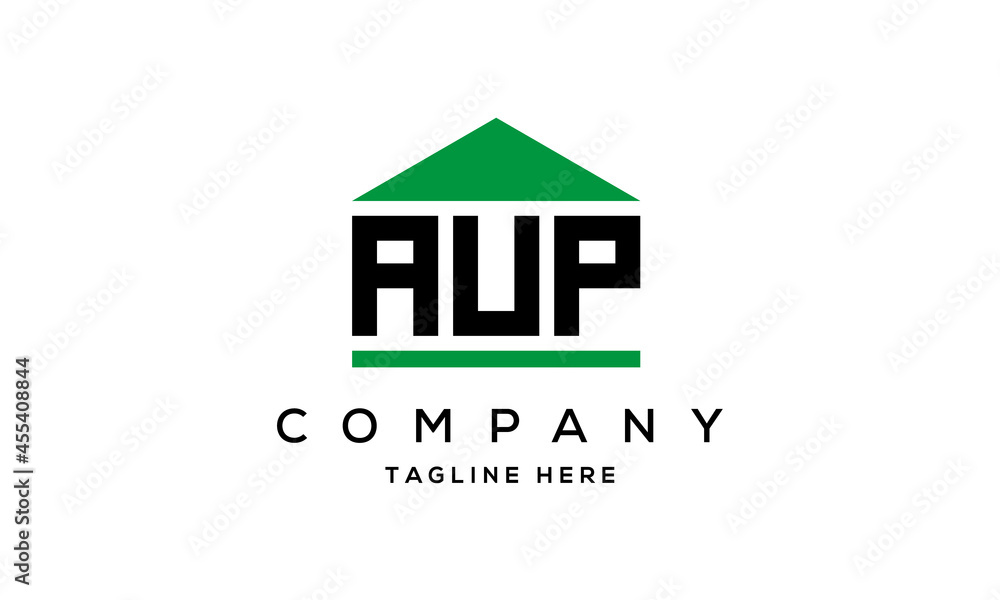 Fototapeta premium AUP three letters house for real estate logo design