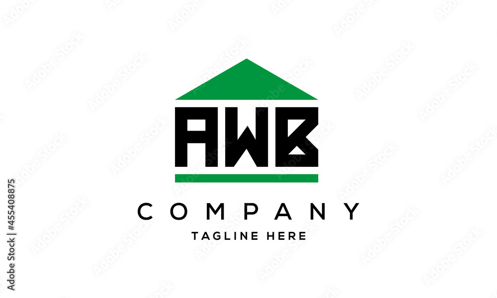 AWB three letters house for real estate logo design AWB three letters house for real estate logo design