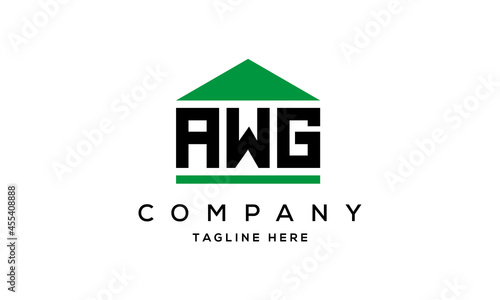 AWG three letters house for real estate logo design