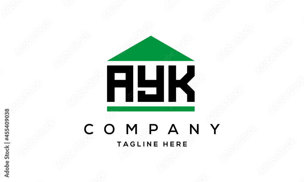 Fototapeta premium AYK three letters house for real estate logo design