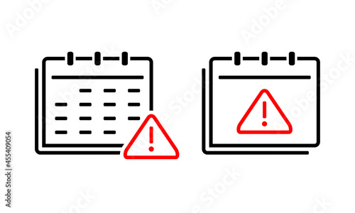 Calendar exclamation idon sign. Reminder scedule deadline design concept. Illustration vector